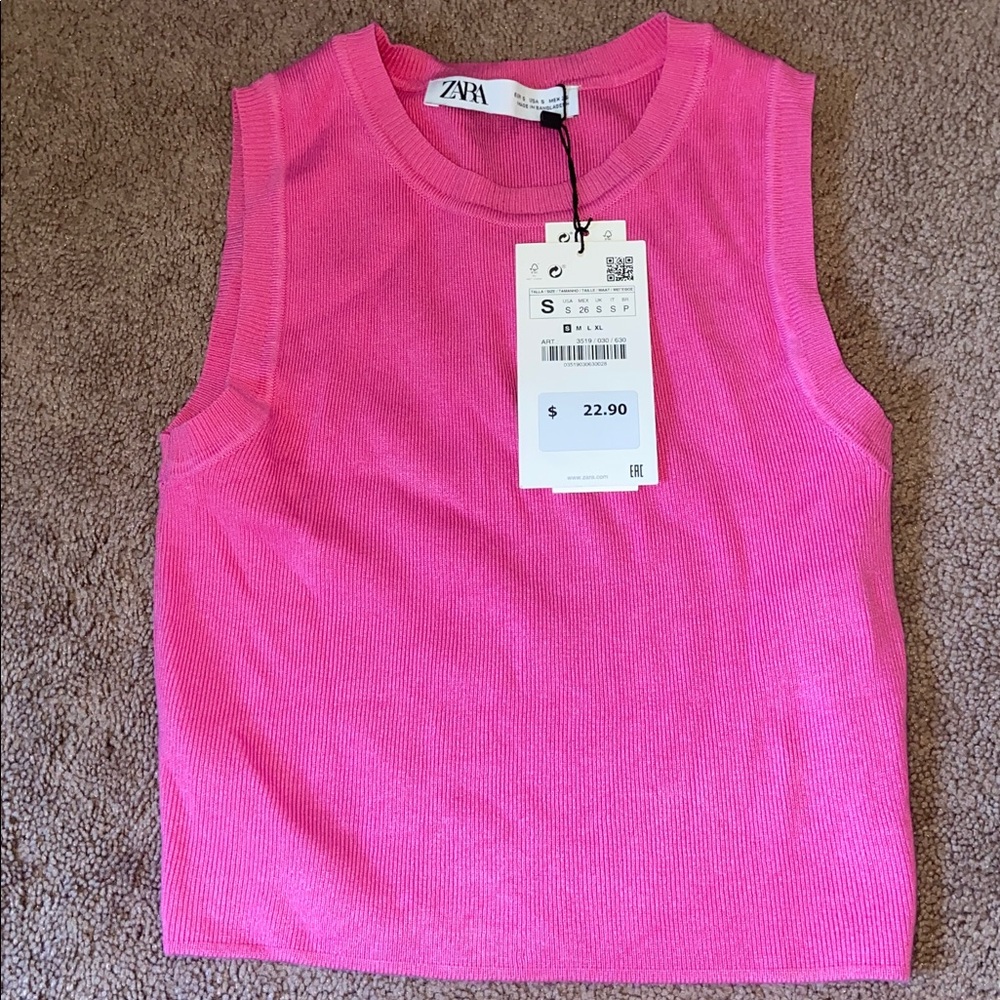 Zara Vibrant Pink Knit Tank
